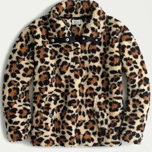 NWOT Jcrew Leopard Sherpa fleece